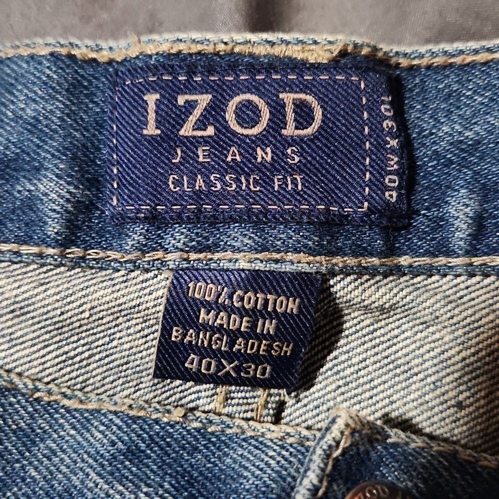[Izod] Vintage Wash Classic Fit Zip Fly Jeans - Size 40x30 - Picture 7 of 10